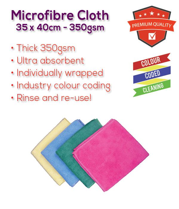 Yellow Microfibre Cloth - Thick, plush & absorbent 35 x 40cm 350gsm