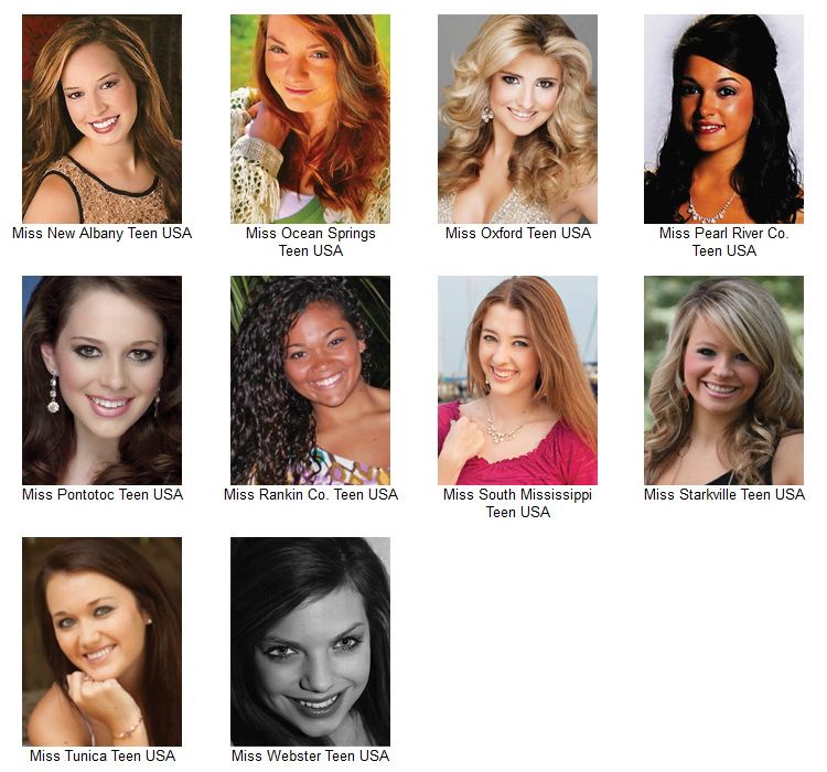 Mississippi Miss Teen USA 2013 Contestants