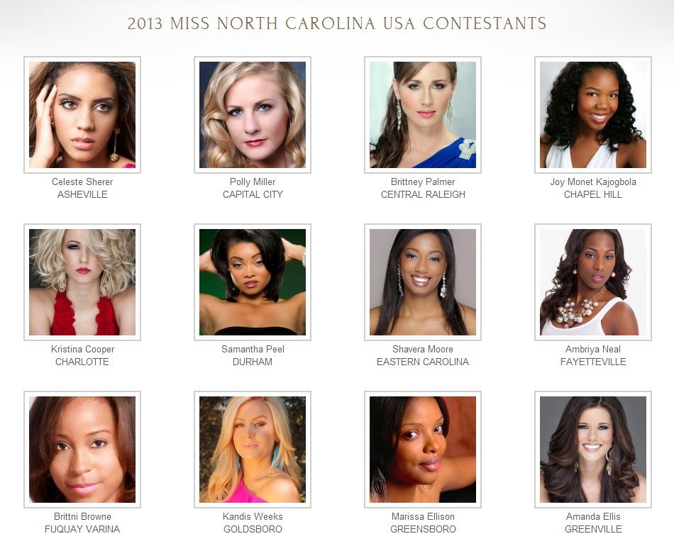 North Carolina Miss USA 2013 Contestants