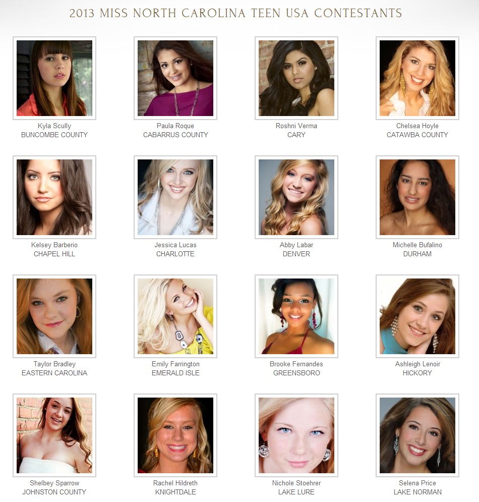 North Carolina Teen USA 2013 Contestants