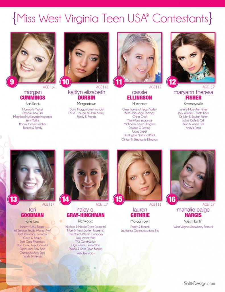 2013 WV Teen USA Contestants